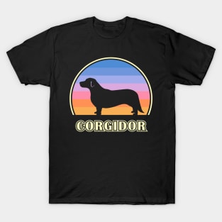 Corgidor Vintage Sunset Dog T-Shirt